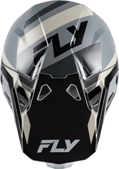 FLY RACING Formula CP Seal Youth Kindermaat helm – Zwart/Grijs/Light Grey