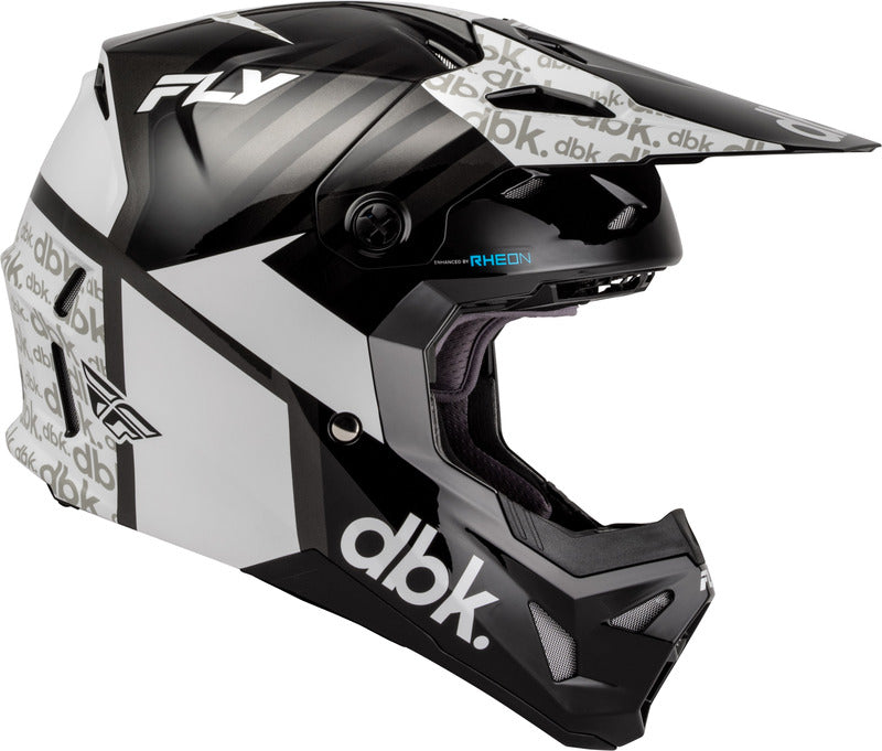 FLY RACING Formula CP DBK Youth Kindermaat helm – Zwart/Wit/Grijs