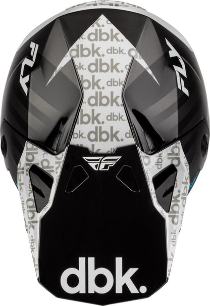 FLY RACING Formula CP DBK Youth Kindermaat helm – Zwart/Wit/Grijs