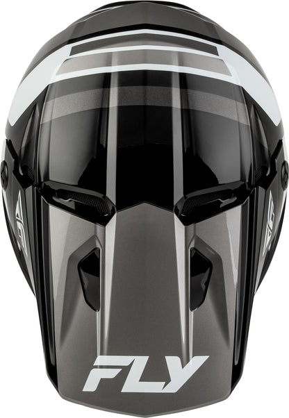 FLY RACING Kinetic Scrap Youth Kindermaat helm – Zwart/Wit/Grijs