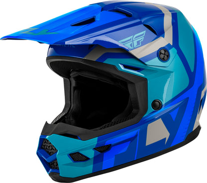 FLY RACING Kinetic Scrap Youth Kindermaat helm – Zwart/Wit/Grijs