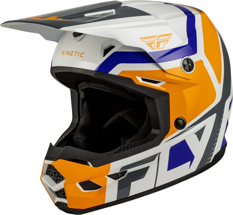 FLY RACING Kinetic Scrap Youth Kindermaat helm – Zwart/Wit/Grijs