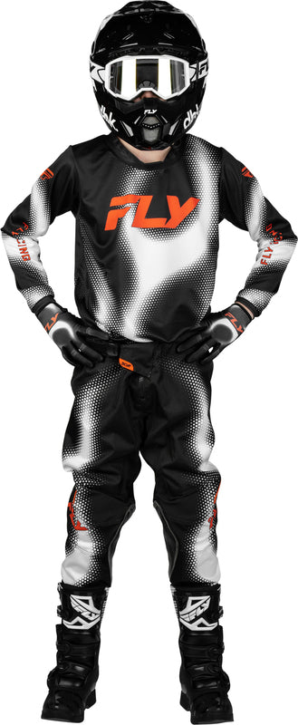 FLY RACING Kinetic Torch Youth Kindermaat jersey – Zwart/Wit/Oranje