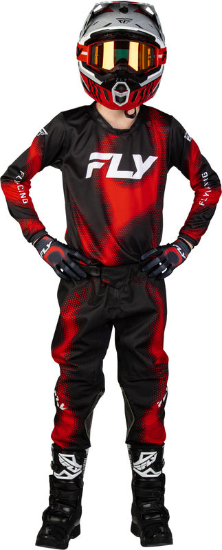 FLY RACING Kinetic Torch Youth Kindermaat jersey – Zwart/Wit/Oranje