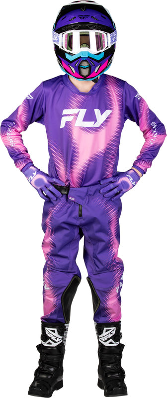 FLY RACING Youth Kinetic Torch Kindermaat broek – Zwart/Wit/Oranje
