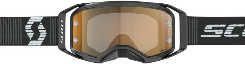 SCOTT Prospect 2.0 AMP Chrome Crossbril – Zwart/Wit met Gold Chrome Works Lens