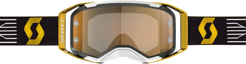 SCOTT Prospect 2.0 AMP Chrome Crossbril – Zwart/Wit met Gold Chrome Works Lens
