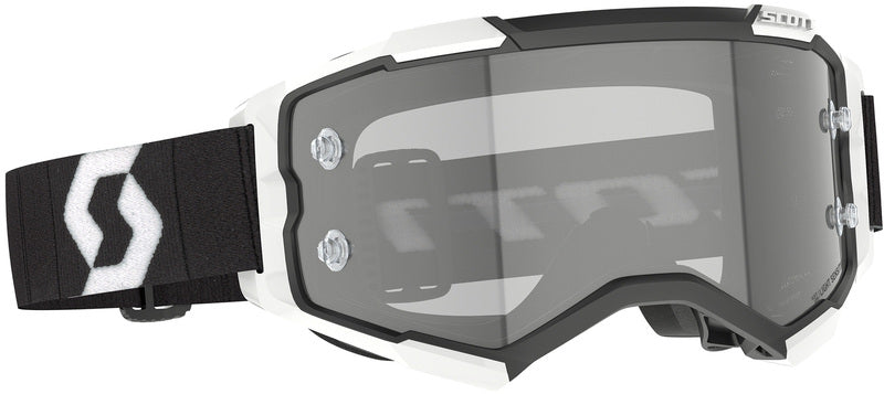 SCOTT Fury LS Crossbril – Zwart/Wit met Light Sensitive Grey Works Lens