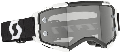 SCOTT Fury LS Crossbril – Zwart/Wit met Light Sensitive Grey Works Lens