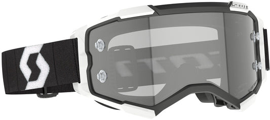 SCOTT Fury LS Crossbril – Zwart/Wit met Light Sensitive Grey Works Lens