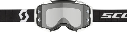 SCOTT Fury LS Crossbril – Zwart/Wit met Light Sensitive Grey Works Lens