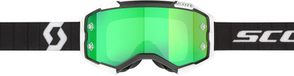 SCOTT Fury Crossbril – Zwart/Wit met Green Chrome Works Lens