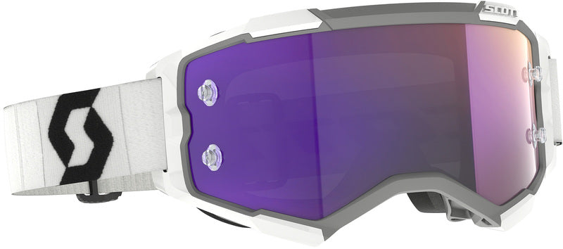 SCOTT Fury Crossbril – Zwart/Wit met Green Chrome Works Lens