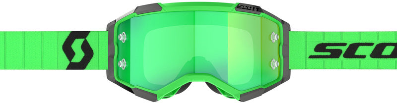 SCOTT Fury Crossbril – Zwart/Wit met Green Chrome Works Lens
