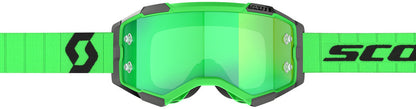 SCOTT Fury Crossbril – Zwart/Wit met Green Chrome Works Lens