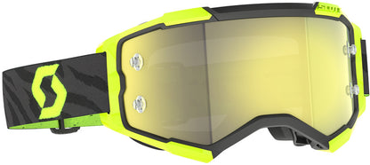 SCOTT Fury Crossbril – Zwart/Wit met Green Chrome Works Lens