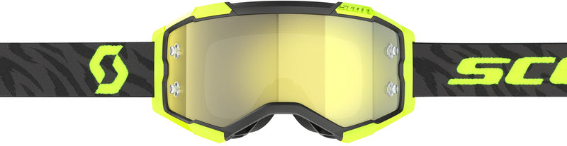 SCOTT Fury Crossbril – Zwart/Wit met Green Chrome Works Lens