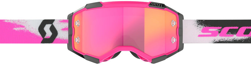 SCOTT Fury Crossbril – Zwart/Wit met Green Chrome Works Lens