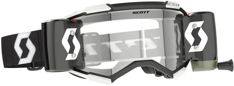 SCOTT Fury WFS Crossbril – Zwart/Wit met Clear Works Lens