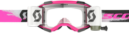 SCOTT Fury WFS Crossbril – Zwart/Wit met Clear Works Lens