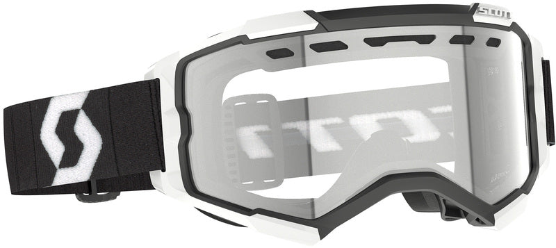 SCOTT Fury Enduro Crossbril – Zwart/Wit met S0 heldere lens