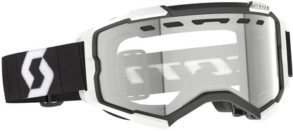 SCOTT Fury Enduro Crossbril – Zwart/Wit met S0 heldere lens