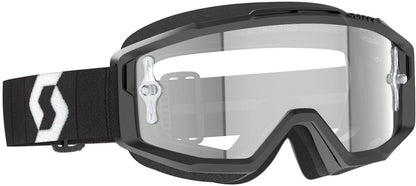SCOTT Split OTG Crossbril – Zwart/Wit met Clear Works Lens