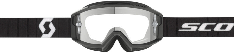 SCOTT Split OTG Crossbril – Zwart/Wit met Clear Works Lens
