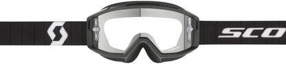 SCOTT Split OTG Crossbril – Zwart/Wit met Clear Works Lens