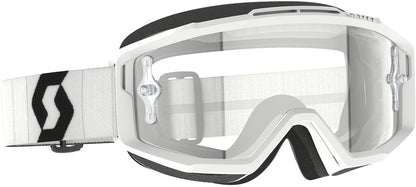 SCOTT Split OTG Crossbril – Zwart/Wit met Clear Works Lens