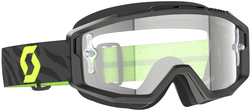 SCOTT Split OTG Crossbril – Zwart/Wit met Clear Works Lens