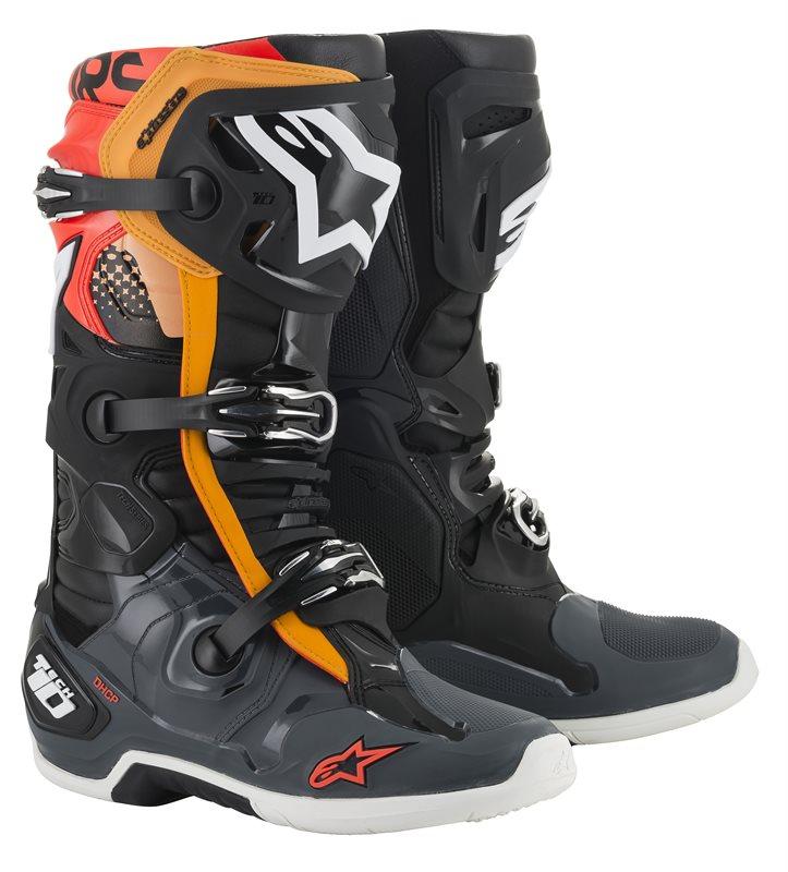 Alpinestars - Tech 10 Black Gray Orange Red Fluo - Boots - MotoXshop