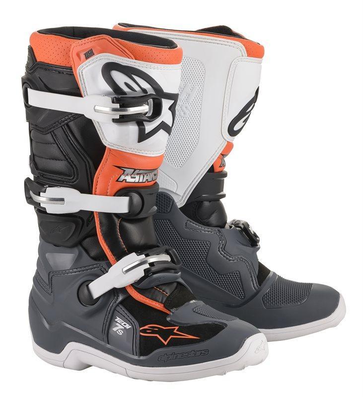Alpinestars - Tech 7 S Black Gray White Orange Fluo - Boots - MotoXshop
