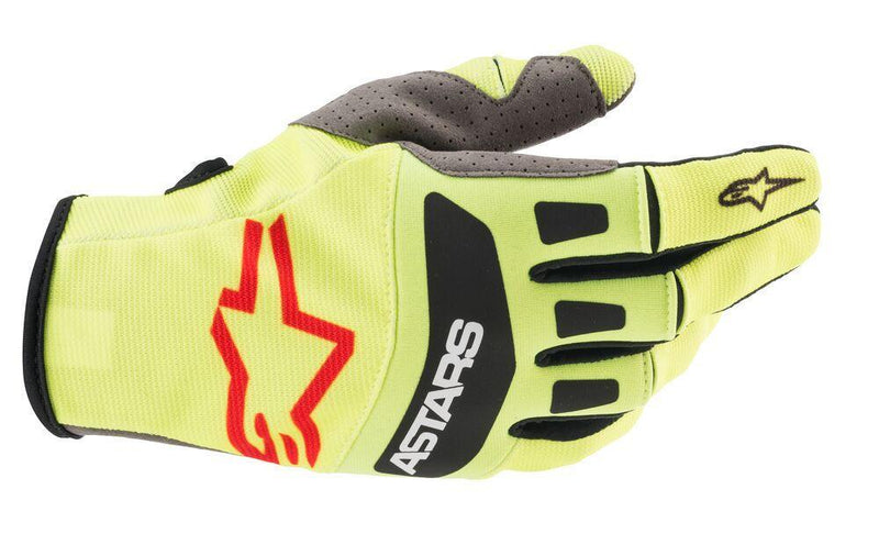 Alpinestars - Techstar Gloves Yellow Fluo Black Bright Red - Gloves - MotoXshop