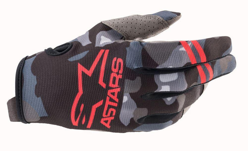 Alpinestars - Radar Gloves Gray Camo Red Fluo - Gloves - MotoXshop