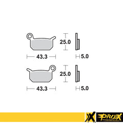 ProX Front Brake Pad KTM50SX '02-23 - BOX 10 pcs.