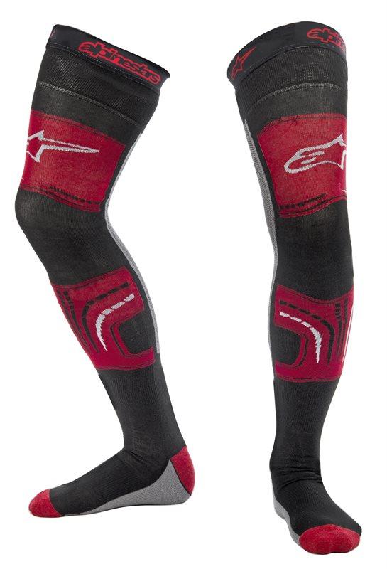 Alpinestars - Knee Brace Socks Red Black Gray - Socks - MotoXshop