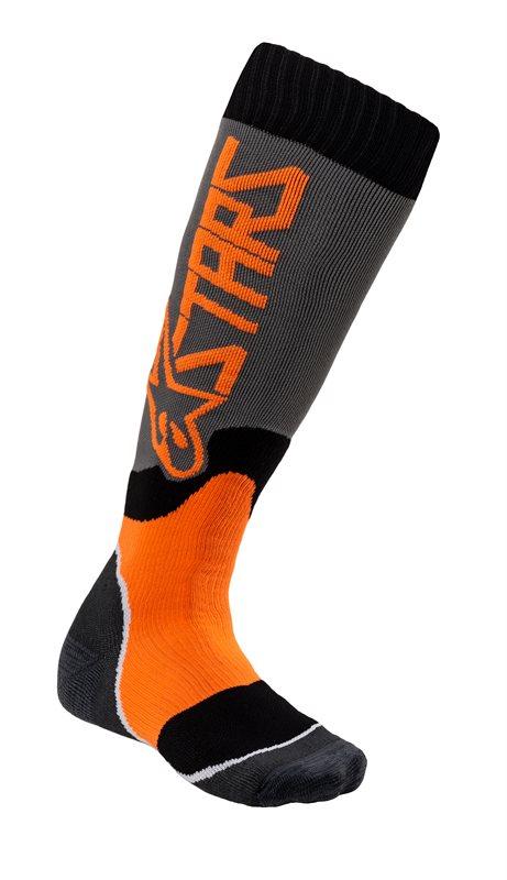 Alpinestars - Youth Mx Plus-2 Socks Cool Gray Orange Fluo - Socks - MotoXshop