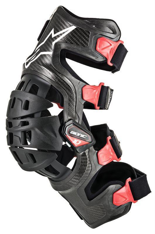 Alpinestars - Bionic-10 Carbon Knee Brace Left Black Red - Protection - MotoXshop