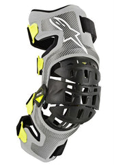 Alpinestars - Bionic-7 Knee Brace Set Silver Yellow Fluo - Protection - MotoXshop