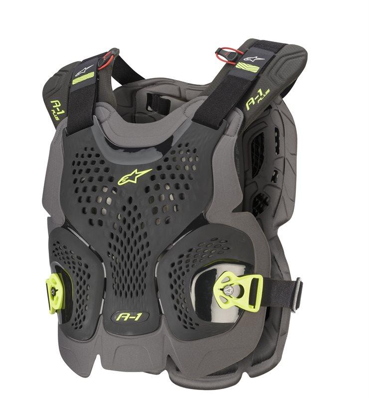 Alpinestars - A-1 Plus Chest Protector Black Anthracite Yellow Fluo - Protection - MotoXshop
