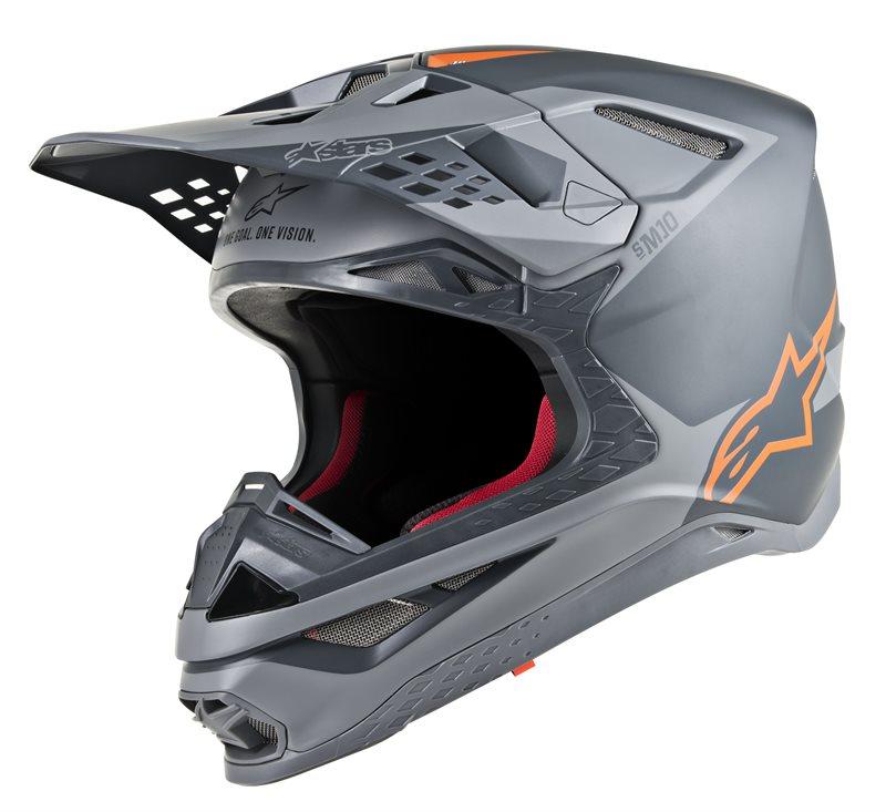 Alpinestars - Supertech S-M10 Meta Helmet Ece Anthracite Gray Orange Fluo - Helmets - MotoXshop