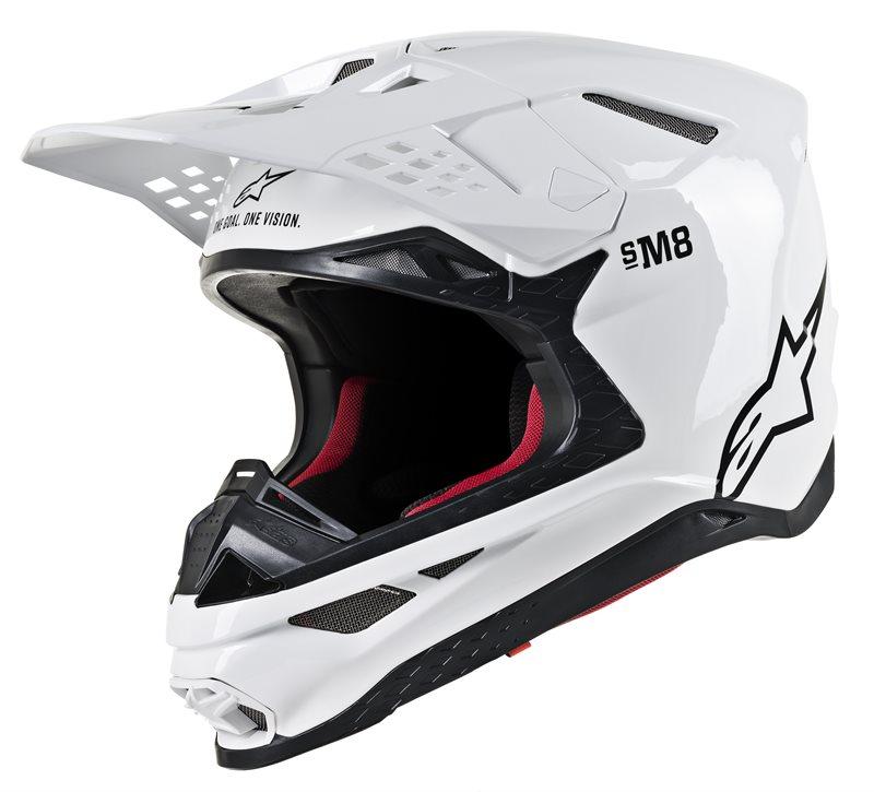 Alpinestars - Supertech S-M8 Solid Helmet Ece White Glossy - Helmets - MotoXshop