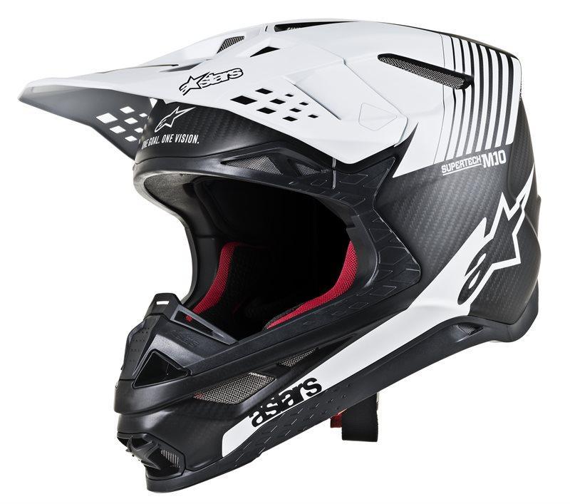 Alpinestars - Supertech S-M10 Dyno Helmet Ece Black Matte Carbon White - Helmets - MotoXshop