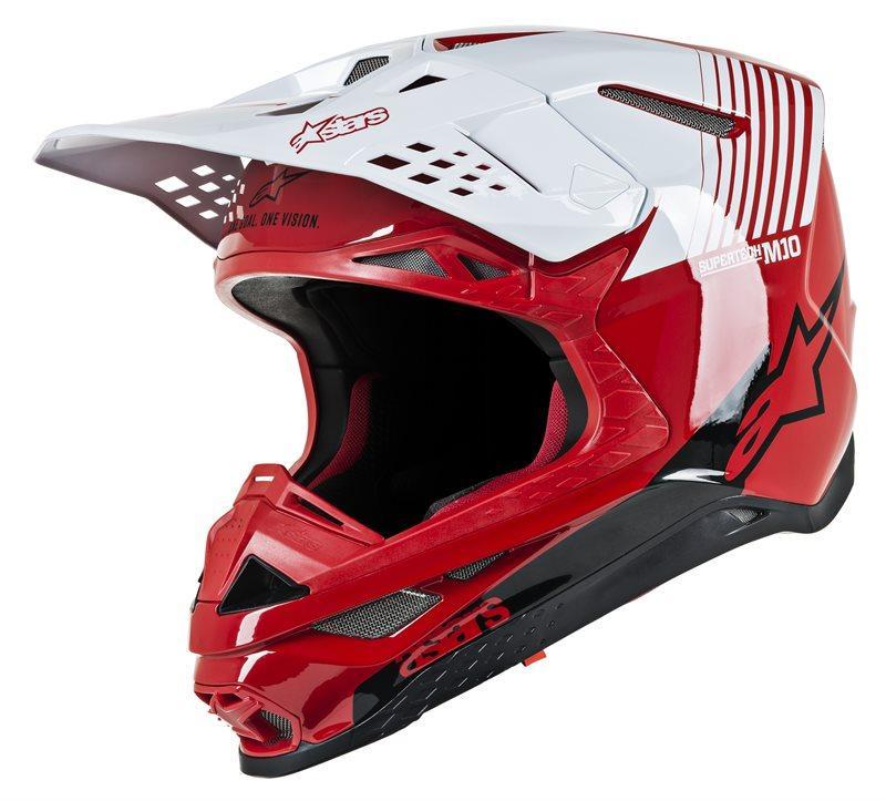 Alpinestars - Supertech S-M10 Dyno Helmet Ece Red White Glossy - Helmets - MotoXshop