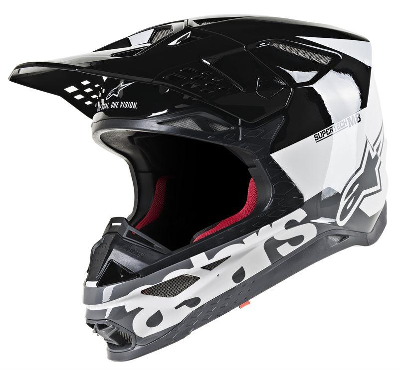 Alpinestars - Supertech S-M8 Radium Helmet Ece White Black Mid Gray Glossy - Helmets - MotoXshop