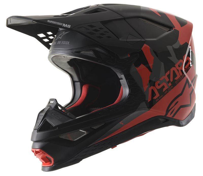 Alpinestars - Supertech S-M8 Echo Helmet Ece Black Gray Red Fluo M&G - Helmets - MotoXshop