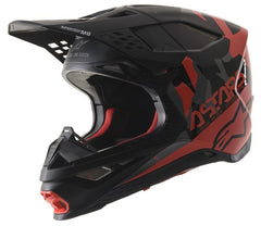 Alpinestars - Supertech S-M8 Echo Helmet Ece Black Gray Red Fluo M&G - Helmets - MotoXshop