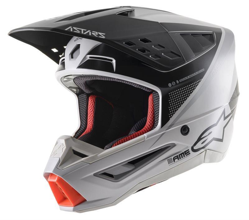 Alpinestars - S-M5 Rayon Helmet Ece Light Gray Black Silver Matt - Helmets - MotoXshop